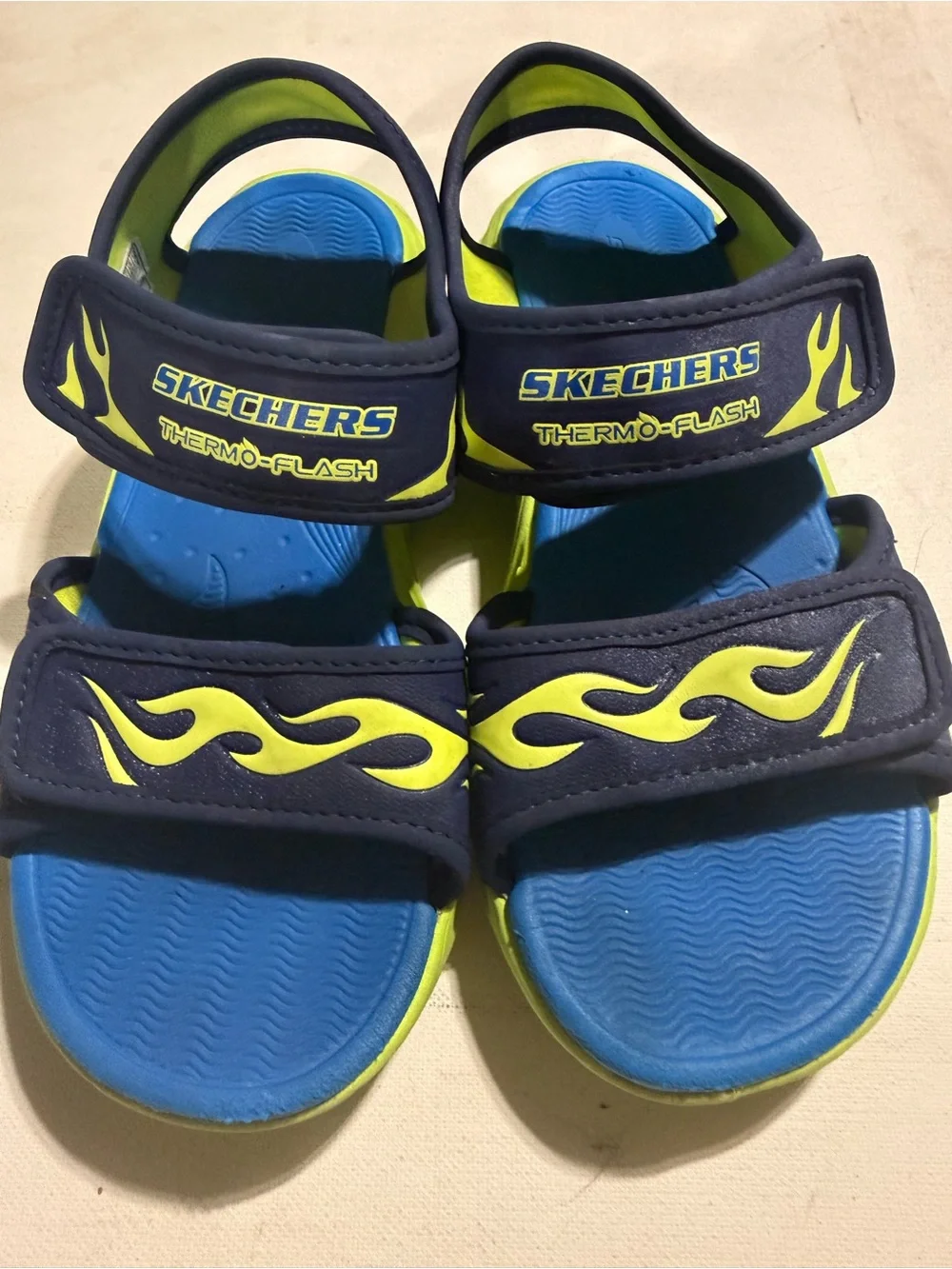 Skechers Kids Blue & Neon Green Thermo-Flash Heat Tide Water Sandals